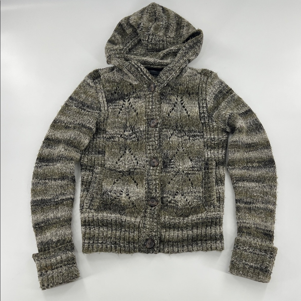 Vintage Calvin‎ Klein knit hooded cardigan sweater grunge golbincore cabin